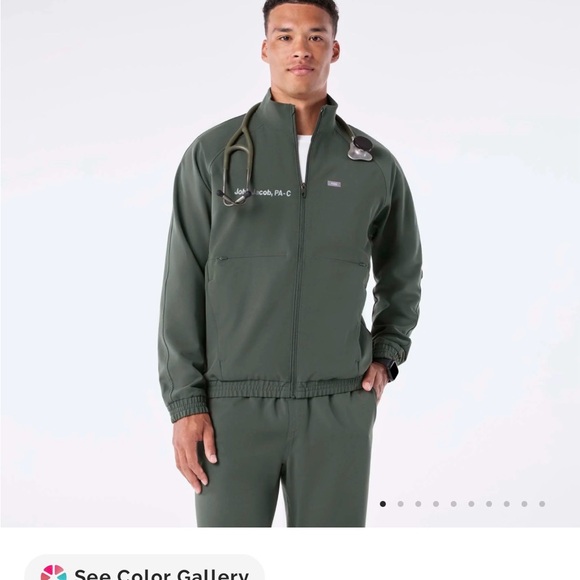 NWT Figs Moss Green Scrub Jacket - Picture 3 of 3